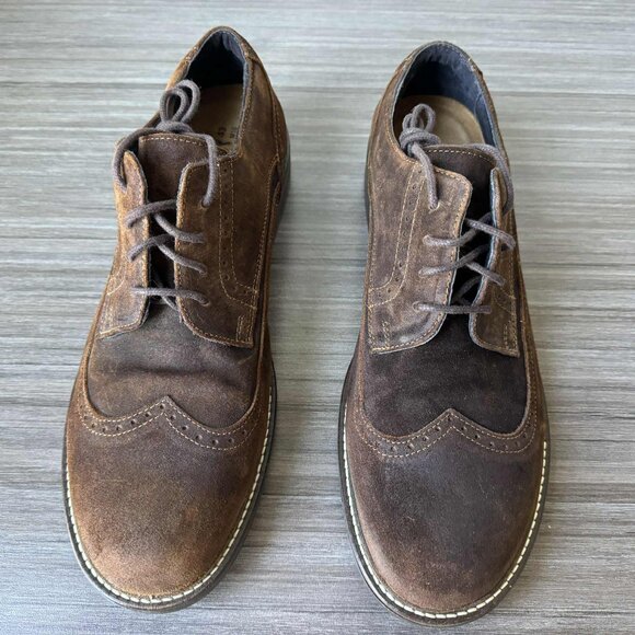 Naot Men\'s Magnate lace-up Wingtip Oxford Shoes size 12 in seal brown suede $200 main image 7